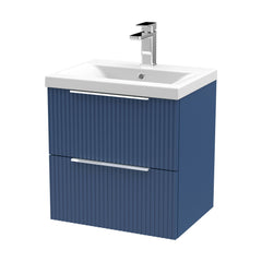 [BFFF392A] Tixall Fluted Front Wall Hung Vanity Basin Unit with Choice of Size, Colour and Handle Options - Cutout
