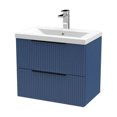 [BFFF393AH225] Tixall Fluted Front Wall Hung Vanity Basin Unit with Choice of Size, Colour and Handle Options - Cutout