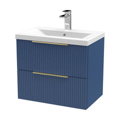[BFFF393AH325] Tixall Fluted Front Wall Hung Vanity Basin Unit with Choice of Size, Colour and Handle Options - Cutout