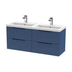 [BFFF393CH225] Tixall Fluted Front Wall Hung Vanity Basin Unit with Choice of Size, Colour and Handle Options - Cutout