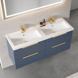Fluted Front Wall Hung Vanity Basin Unit with Choice of Size, Colour and Handle Options