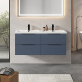 Fluted Front Wall Hung Vanity Basin Unit with Choice of Size, Colour and Handle Options