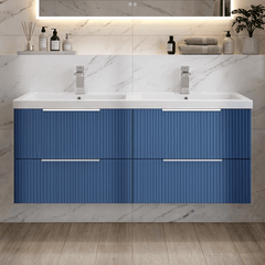[BFFF393C] Tixall Fluted Front Wall Hung Vanity Basin Unit with Choice of Size, Colour and Handle Options - Silo