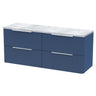 [BFFF393LBG2] Tixall Fluted 4 Drawer Wall Hung Vanity Unit with Bellato Grey Laminate Worktop - Choice of Colour - Cutout