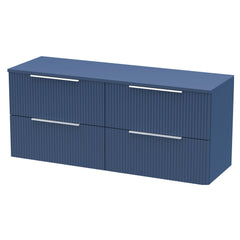 [BFFF393W2] Tixall Fluted 4 Drawer Wall Hung Vanity Unit with Worktop - Choice of Colour - Cutout