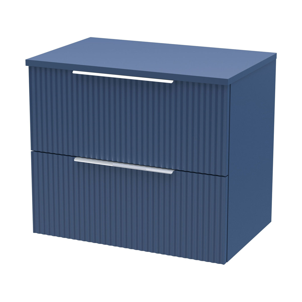 [BFFF393W] Tixall Fluted 2 Drawer Wall Hung Vanity Unit with Worktop - Choice of Size and Colour - Cutout