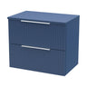 [BFFF393W] Tixall Fluted 2 Drawer Wall Hung Vanity Unit with Worktop - Choice of Size and Colour - Cutout