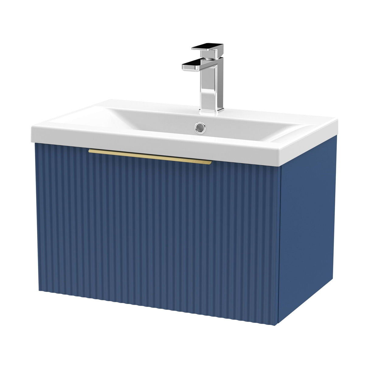 [BFFF394AH325] Tixall Fluted Front Wall Hung Vanity Basin Unit with Choice of Size, Colour and Handle Options - Cutout