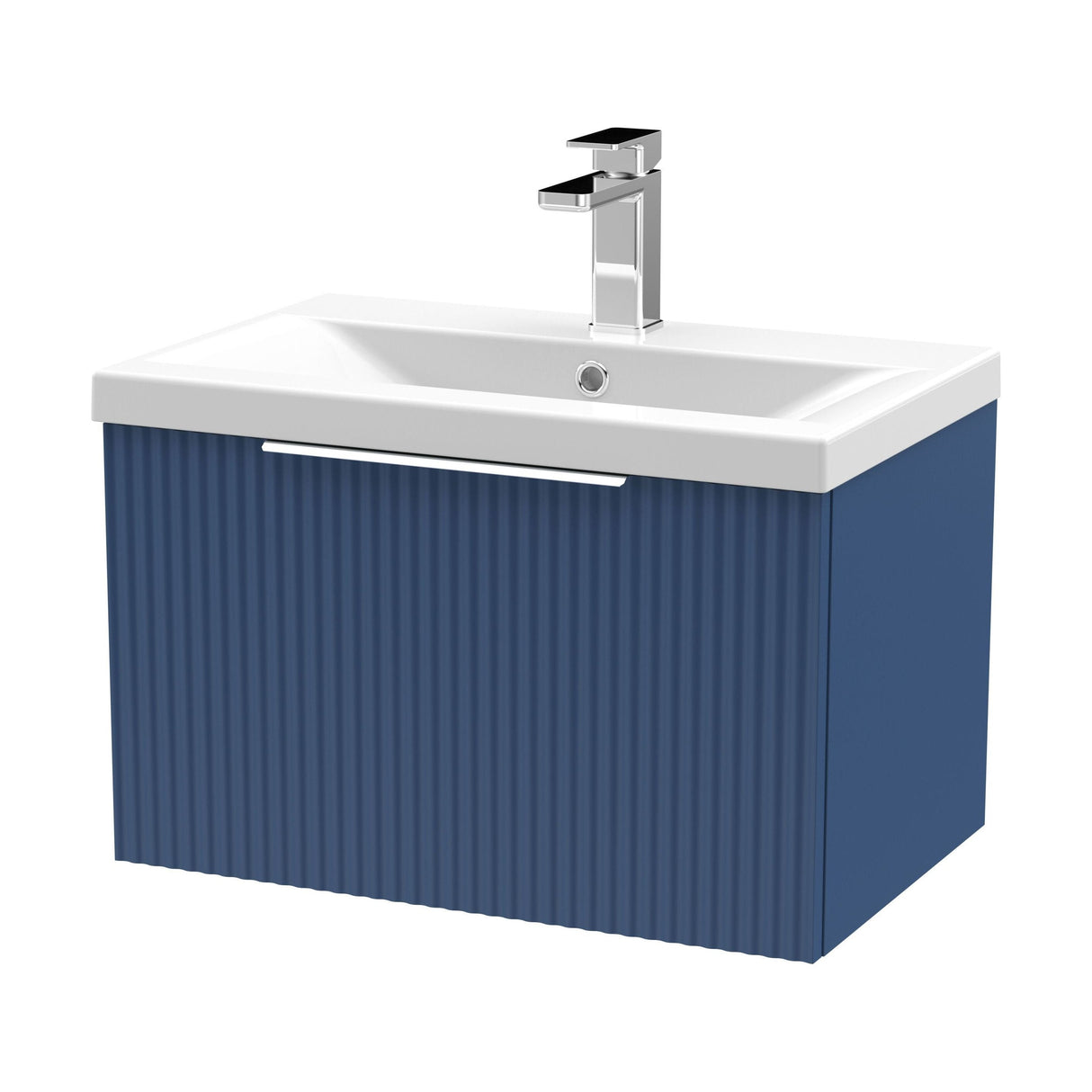 [BFFF394A] Tixall Fluted Front Wall Hung Vanity Basin Unit with Choice of Size, Colour and Handle Options - Cutout