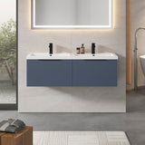 Fluted Front Wall Hung Vanity Basin Unit with Choice of Size, Colour and Handle Options