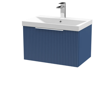 [BFFF394D] Tixall 1 Drawer Wall Hung Vanity Basin Unit with 1 Tap Hole Thin-Edge Ceramic Basin, Choice of Size and Colour - Cutout