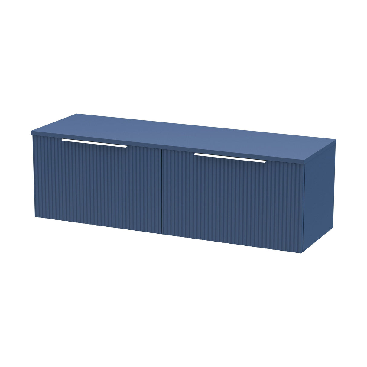 [BFFF394W2] Tixall Fluted 2 Drawer Wall Hung Vanity Unit with Worktop - Choice of Colour - Cutout