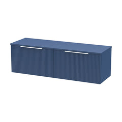[BFFF394W2] Tixall Fluted 2 Drawer Wall Hung Vanity Unit with Worktop - Choice of Colour - Cutout