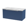 [BFFF396LBG] Tixall Fluted 1 Drawer Wall Hung Vanity Unit with Carrera Marble Laminate Worktop, Choice of Size and Colour - Cutout