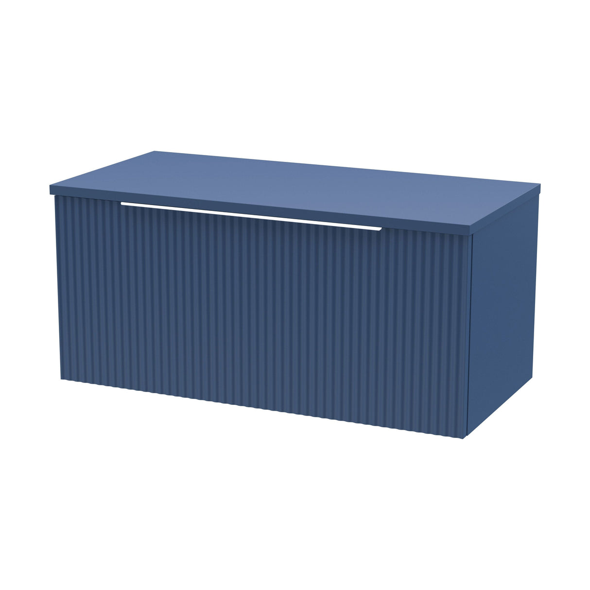 [BFFF396W] Tixall Fluted 1 Drawer Wall Hung Vanity Unit with Worktop - Choice of Size and Colour - Cutout