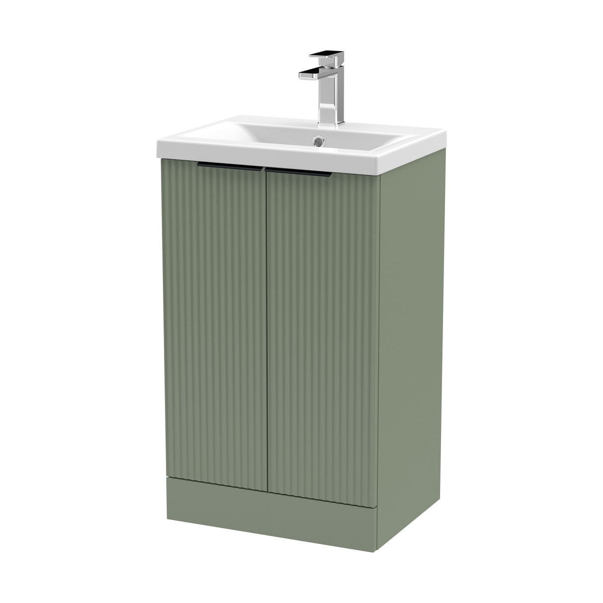 [BFFF823AH224] Tixall Fluted Front Floor Standing Vanity Basin Unit with Choice of Size, Colour and Handle Options - Cutout