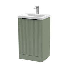 [BFFF823AH224] Tixall Fluted Front Floor Standing Vanity Basin Unit with Choice of Size, Colour and Handle Options - Cutout