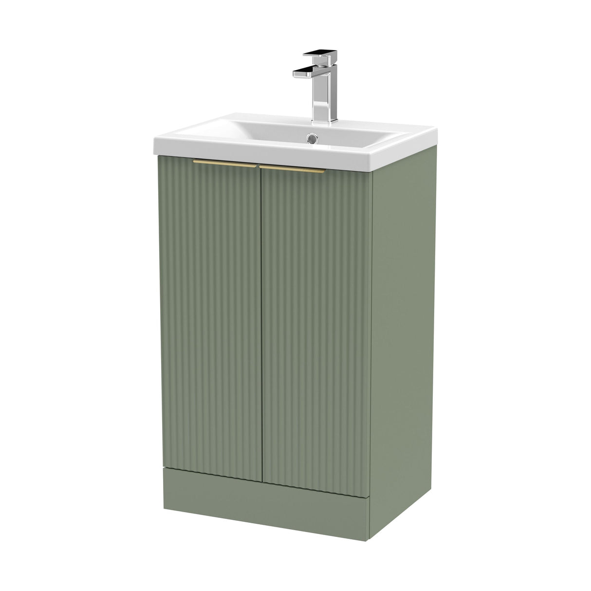 [BFFF823AH324] Tixall Fluted Front Floor Standing Vanity Basin Unit with Choice of Size, Colour and Handle Options - Cutout
