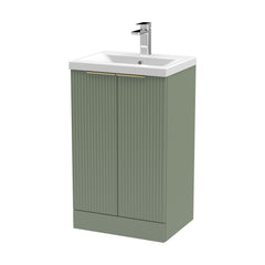 [BFFF823AH324] Tixall Fluted Front Floor Standing Vanity Basin Unit with Choice of Size, Colour and Handle Options - Cutout