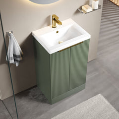 [BFFF823AH324] Tixall Fluted Front Floor Standing Vanity Basin Unit with Choice of Size, Colour and Handle Options - Lifestyle 2