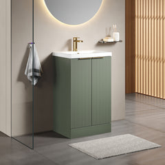 [BFFF823AH324] Tixall Fluted Front Floor Standing Vanity Basin Unit with Choice of Size, Colour and Handle Options - Lifestyle 3