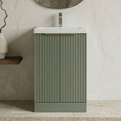 [BFFF823AH324] Tixall Fluted Front Floor Standing Vanity Basin Unit with Choice of Size, Colour and Handle Options - Silo