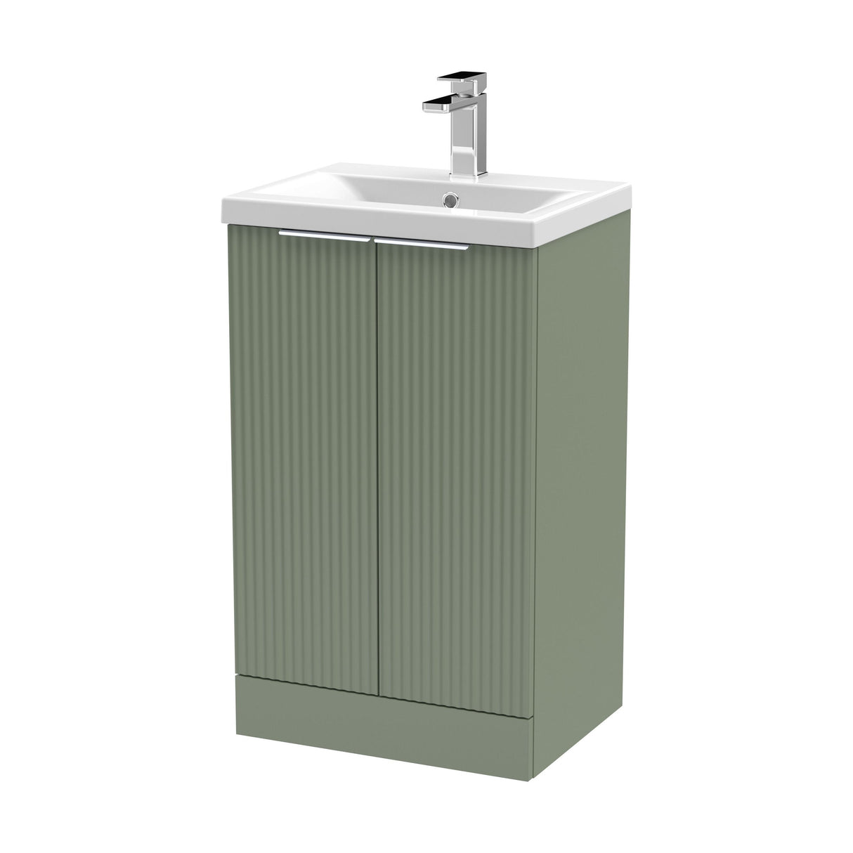 [BFFF823A] Tixall Fluted Front Floor Standing Vanity Basin Unit with Choice of Size, Colour and Handle Options - Cutout