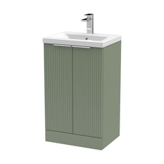 [BFFF823A] Tixall Fluted Front Floor Standing Vanity Basin Unit with Choice of Size, Colour and Handle Options - Cutout