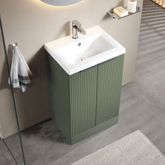 [BFFF823A] Tixall Fluted Front Floor Standing Vanity Basin Unit with Choice of Size, Colour and Handle Options - Lifestyle 2