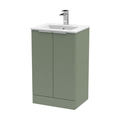 [BFFF823B] Tixall Floor Standing Vanity Basin Unit with 1 Tap Hole Minimalist Ceramic Basin, Choice of Size and Colour - Cutout