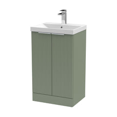 [BFFF823D] Tixall Floor Standing Vanity Basin Unit with 1 Tap Hole Thin-Edge Ceramic Basin, Choice of Size and Colour - Cutout