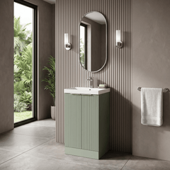 [BFFF823D] Tixall Floor Standing Vanity Basin Unit with 1 Tap Hole Thin-Edge Ceramic Basin, Choice of Size and Colour