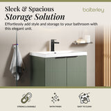 Fluted Front Floor Standing Vanity Basin Unit with Choice of Size, Colour and Handle Options