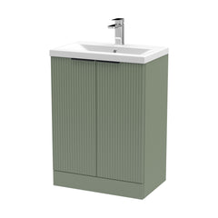 [BFFF825AH224] Tixall Fluted Front Floor Standing Vanity Basin Unit with Choice of Size, Colour and Handle Options - Cutout