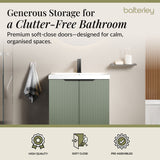 Fluted Front Floor Standing Vanity Basin Unit with Choice of Size, Colour and Handle Options