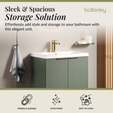 Fluted Front Floor Standing Vanity Basin Unit with Choice of Size, Colour and Handle Options