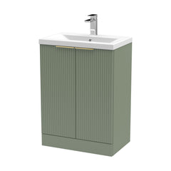 [BFFF825AH324] Tixall Fluted Front Floor Standing Vanity Basin Unit with Choice of Size, Colour and Handle Options - Cutout