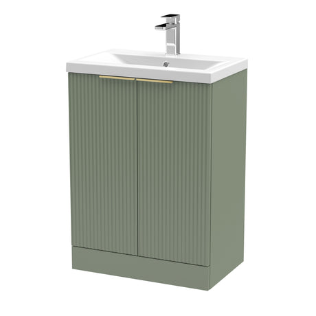 Fluted Front Floor Standing Vanity Basin Unit with Choice of Size, Colour and Handle Options