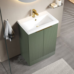 [BFFF825AH324] Tixall Fluted Front Floor Standing Vanity Basin Unit with Choice of Size, Colour and Handle Options - Lifestyle 2