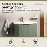 Fluted Front Floor Standing Vanity Basin Unit with Choice of Size, Colour and Handle Options