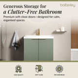 Fluted Front Floor Standing Vanity Basin Unit with Choice of Size, Colour and Handle Options