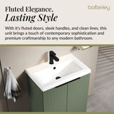 Fluted Front Floor Standing Vanity Basin Unit with Choice of Size, Colour and Handle Options
