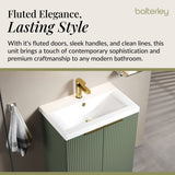 Fluted Front Floor Standing Vanity Basin Unit with Choice of Size, Colour and Handle Options