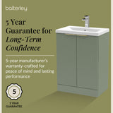 Fluted Front Floor Standing Vanity Basin Unit with Choice of Size, Colour and Handle Options