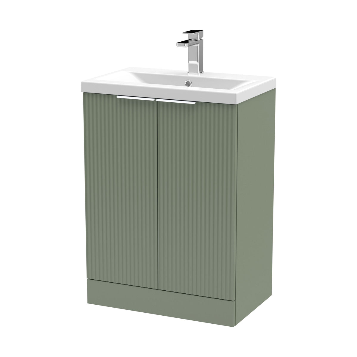 [BFFF825A] Tixall Fluted Front Floor Standing Vanity Basin Unit with Choice of Size, Colour and Handle Options - Cutout