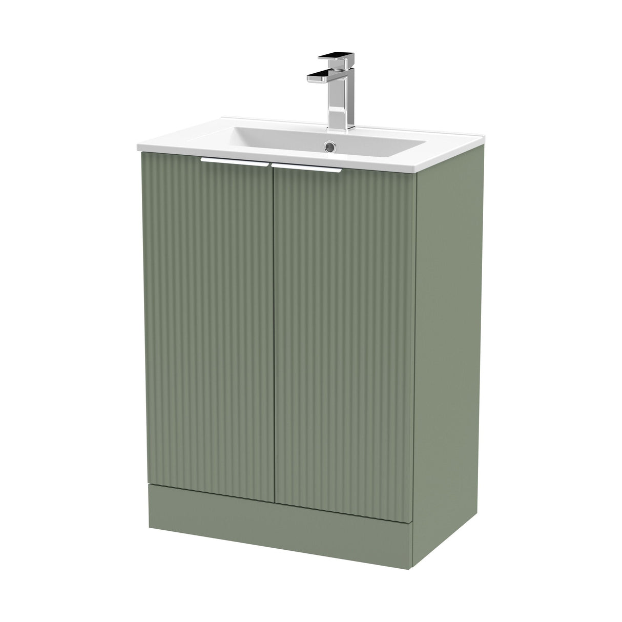 [BFFF825B] Tixall Floor Standing Vanity Basin Unit with 1 Tap Hole Minimalist Ceramic Basin, Choice of Size and Colour - Cutout