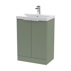 [BFFF825D] Tixall Floor Standing Vanity Basin Unit with 1 Tap Hole Thin-Edge Ceramic Basin, Choice of Size and Colour - Cutout