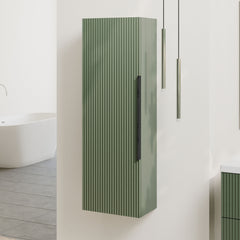 [BFFF862H225] Tixall Fluted Wall Hung Tall Bathroom Storage Unit, 400mm, Multiple Colours and Handle Options - Lifestyle 3