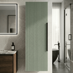 [BFFF862H225] Tixall Fluted Wall Hung Tall Bathroom Storage Unit, 400mm, Multiple Colours and Handle Options - Silo