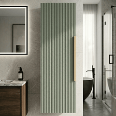 [BFFF862H325] Tixall Fluted Wall Hung Tall Bathroom Storage Unit, 400mm, Multiple Colours and Handle Options - Silo